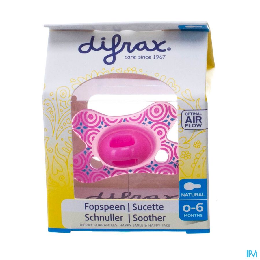 Difrax Sucette Natural 0-6m Girl 1