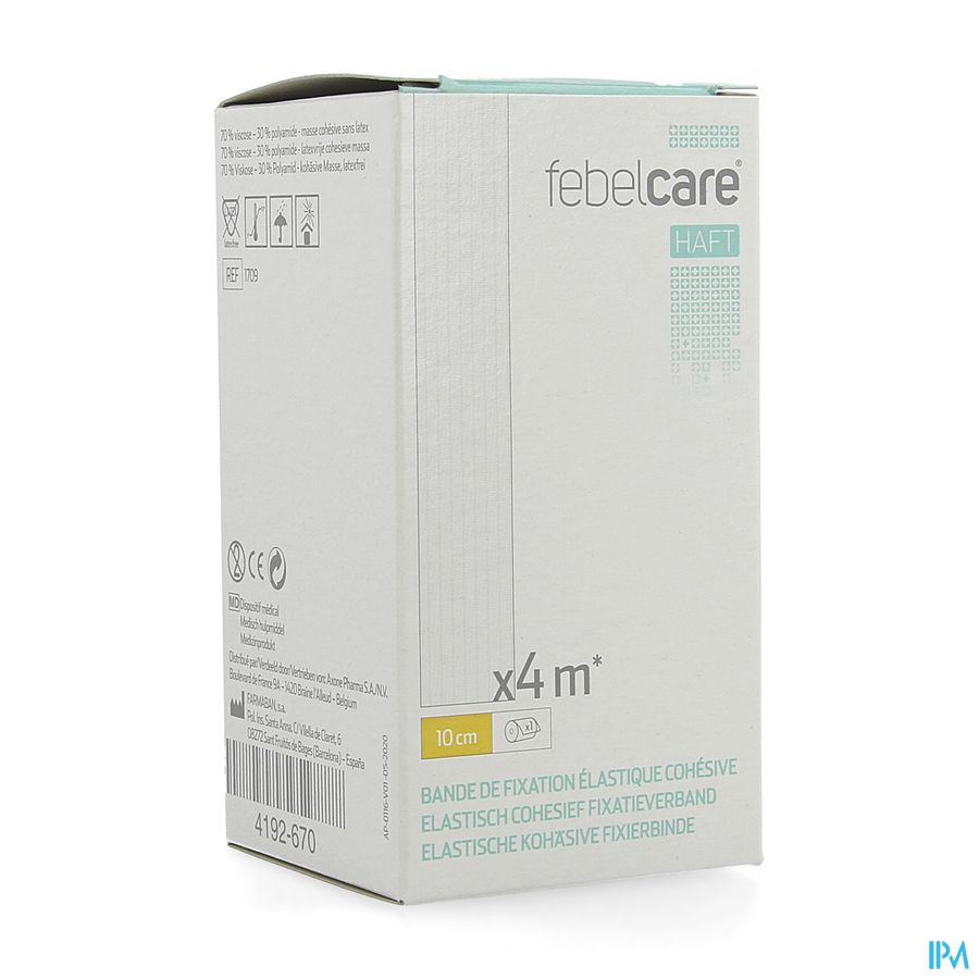 Febelcare Haft Elas. Cohesief Fixatieverb. 10cmx4m Febelcare Haft Elas. Cohesief Fixatieverb. 10cmx4m