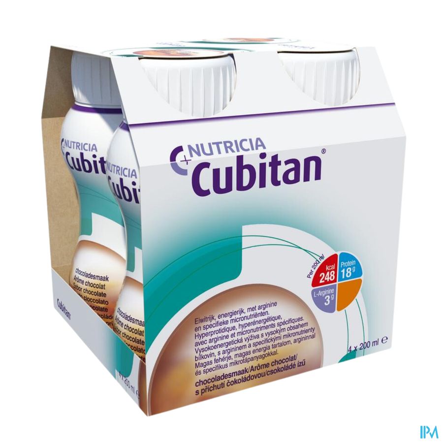 Cubitan Aroma Chocolat Flessen 4x200ml Cubitan Aroma Chocolat Flessen 4x200ml