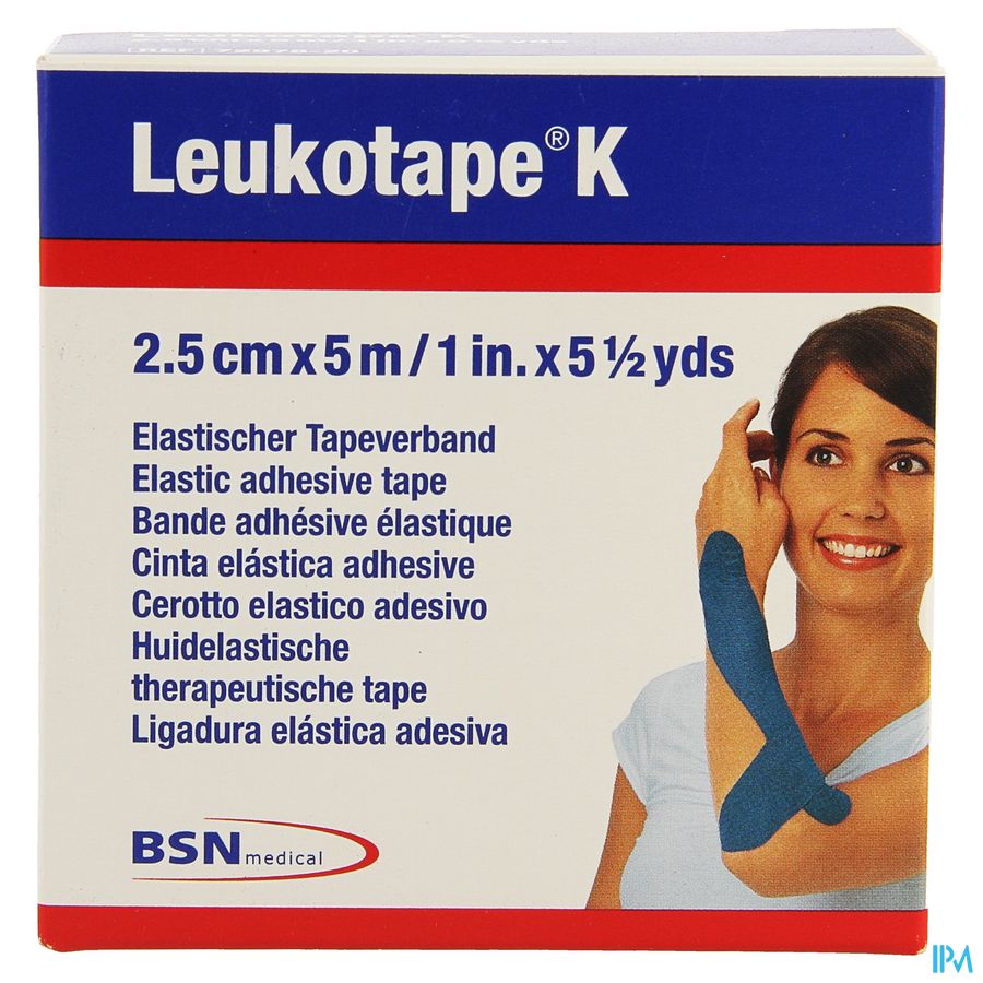 Leukotape K Kleefwindel Elast Blauw 2,5cmx5m 1 5
