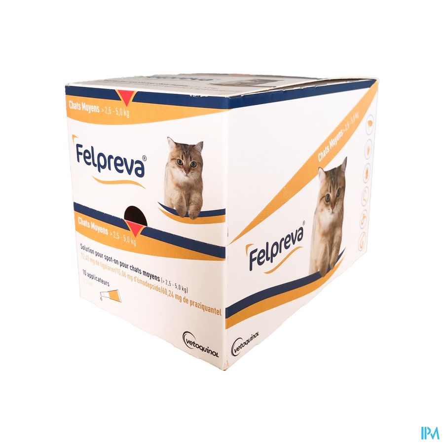 Felpreva Spot-on Oplossing Kat 2,5-5kg 10x0,74ml
