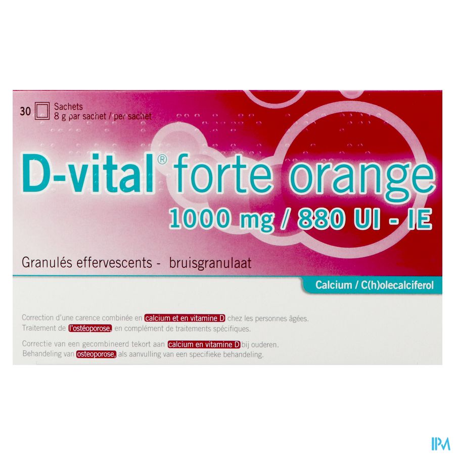 D-vital Forte Sinaas 1000mg/880ie Zakjes 30 2