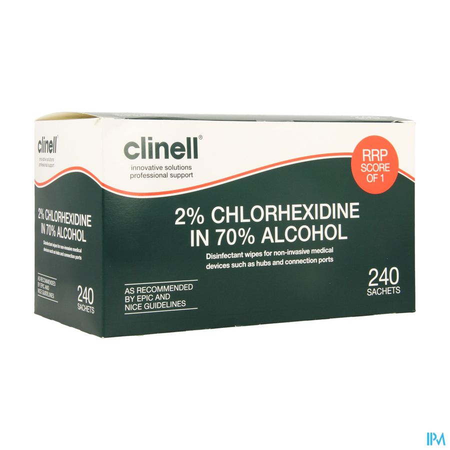 Clinell Alcoholdoekjes+2% Chloorhexidine 240