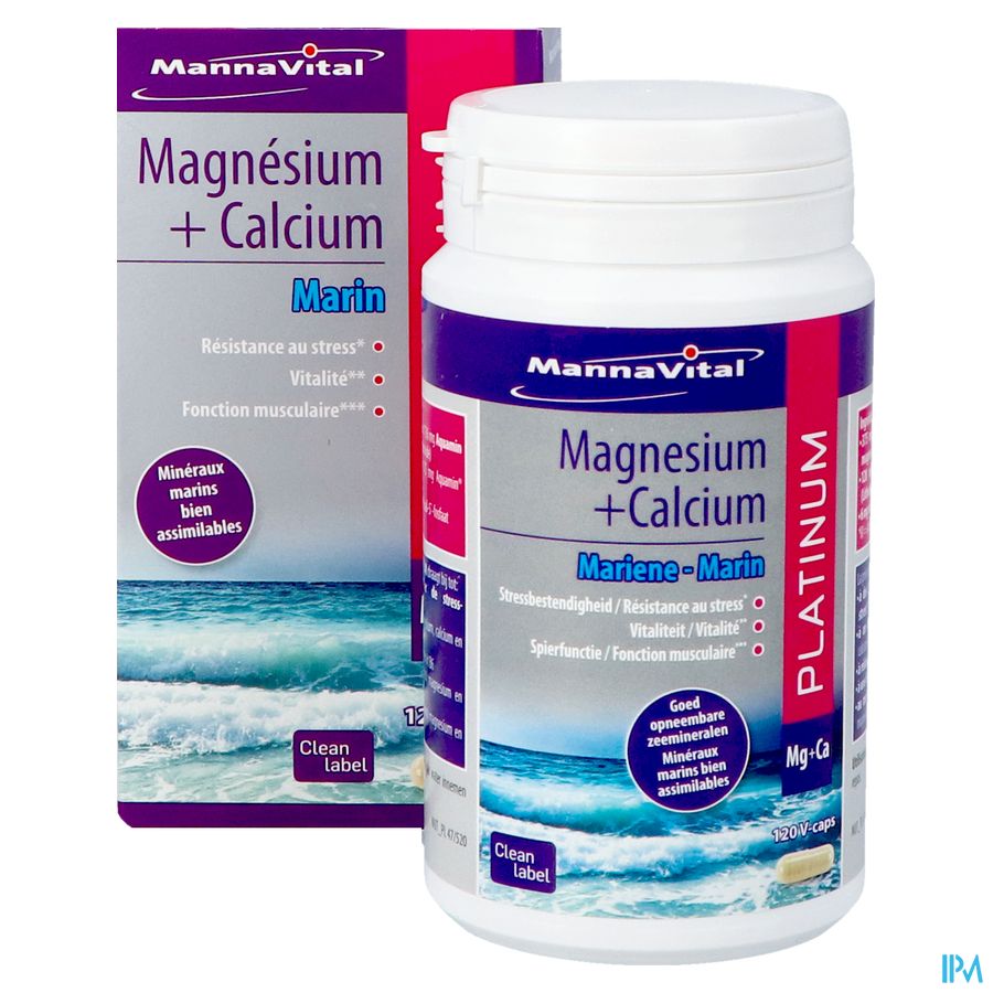 Mannavital Magnesium + Calcium Marin V-caps 120 9