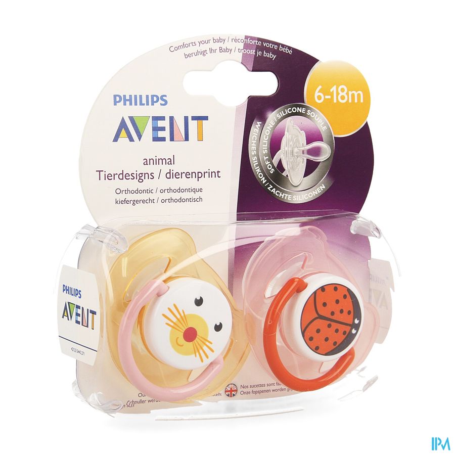 Philips Avent Fopsp Diertjes Silicoon Dubbel 6-18m 2 SCF182/24