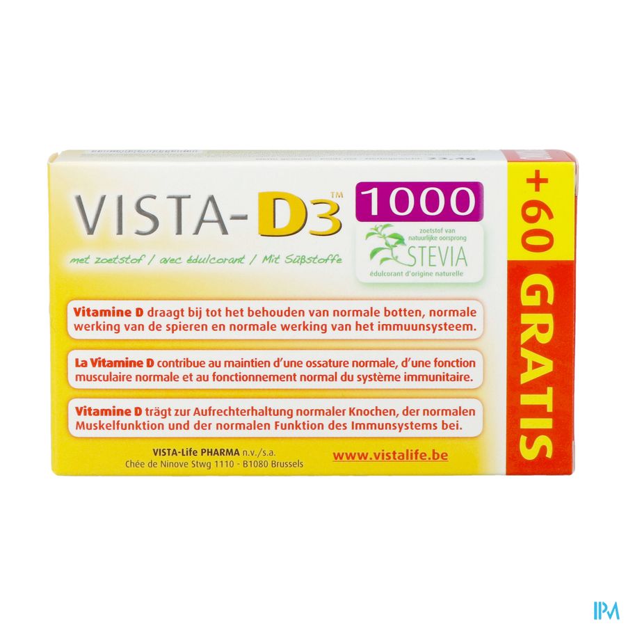 Vista D3 1000 Promo Smelttabl 120 + 60 Gratis 1