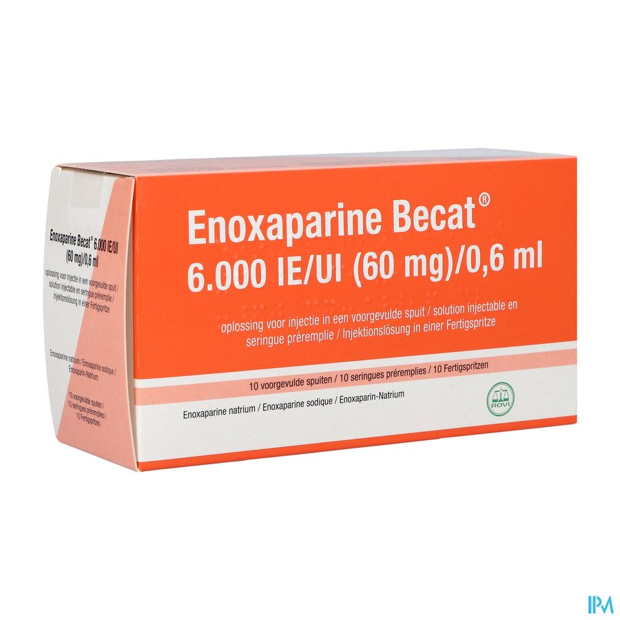 Enoxaparine Becat 6000iu 100mg/ml Ser Preremp. 10 Enoxaparine Becat 6000iu 100mg/ml Ser Preremp. 10