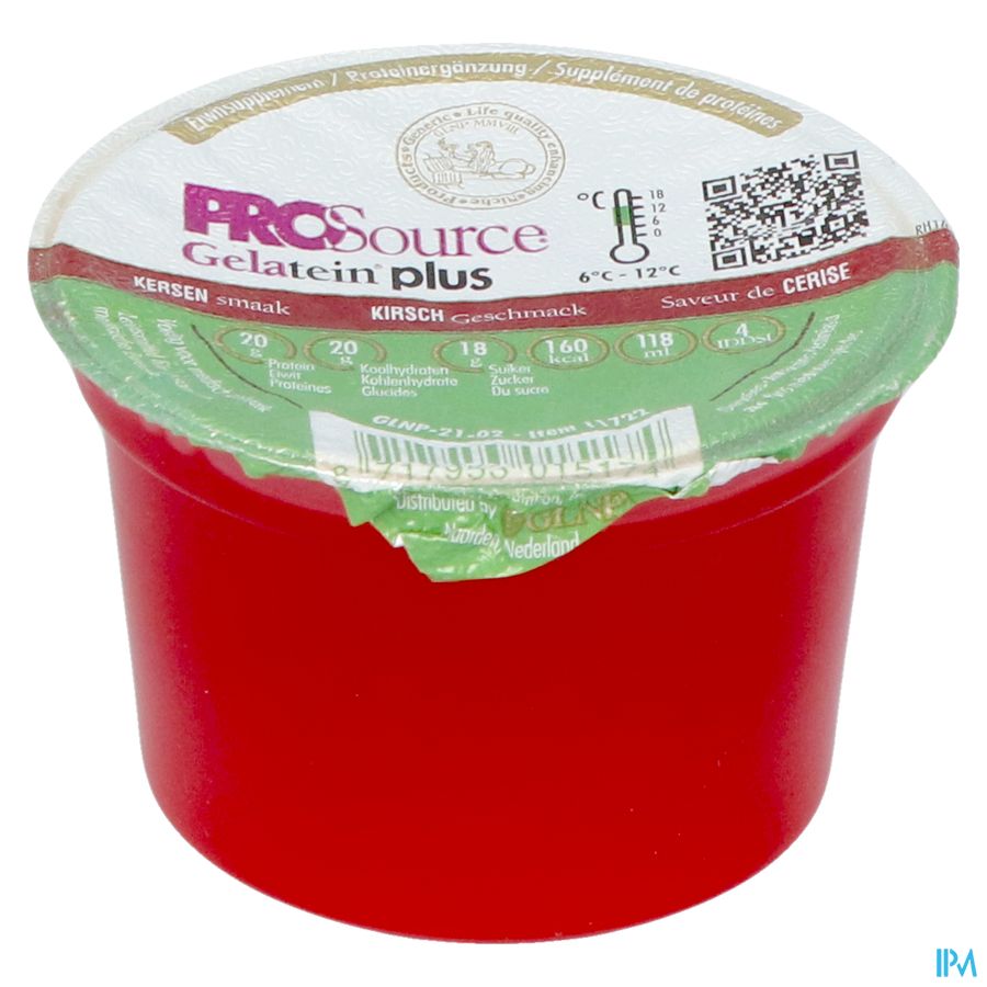 Prosource Gelatein Plus Kers 20g Eiwit 118ml 1
