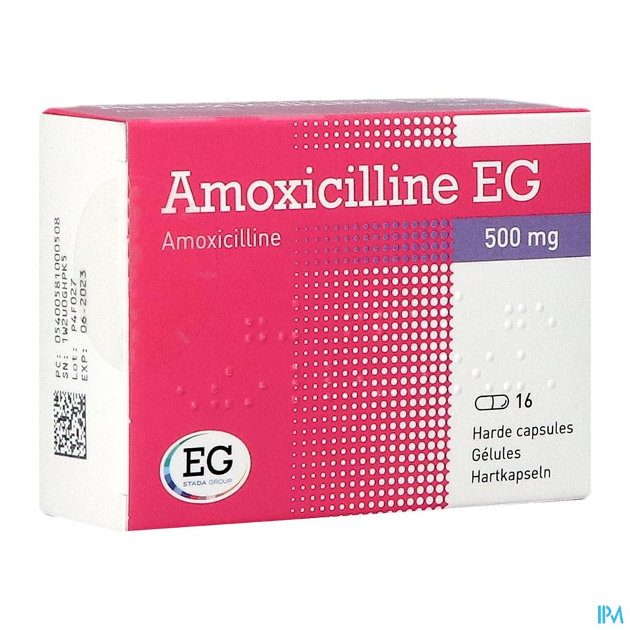 Amoxicilline EG Caps 16 X 500 Mg Amoxicilline EG Caps 16 X 500 Mg