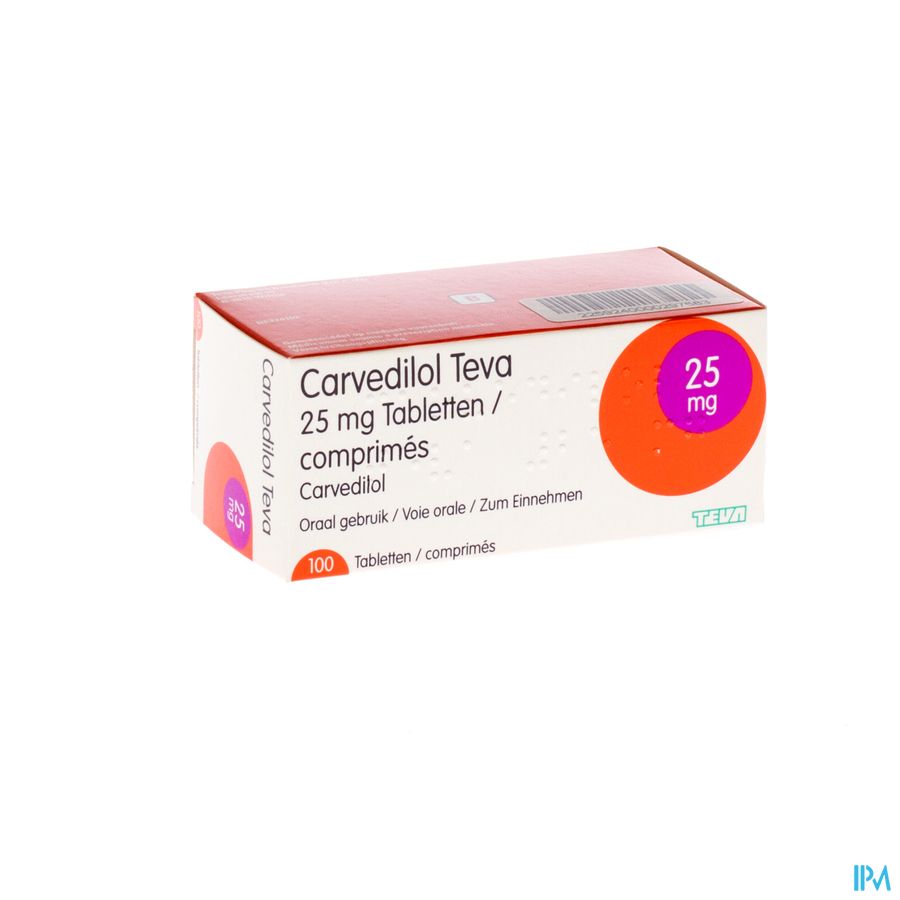 Carvedilol Teva 25,00mg Comp 100 X 25,00mg Carvedilol Teva 25,00mg Comp 100 X 25,00mg