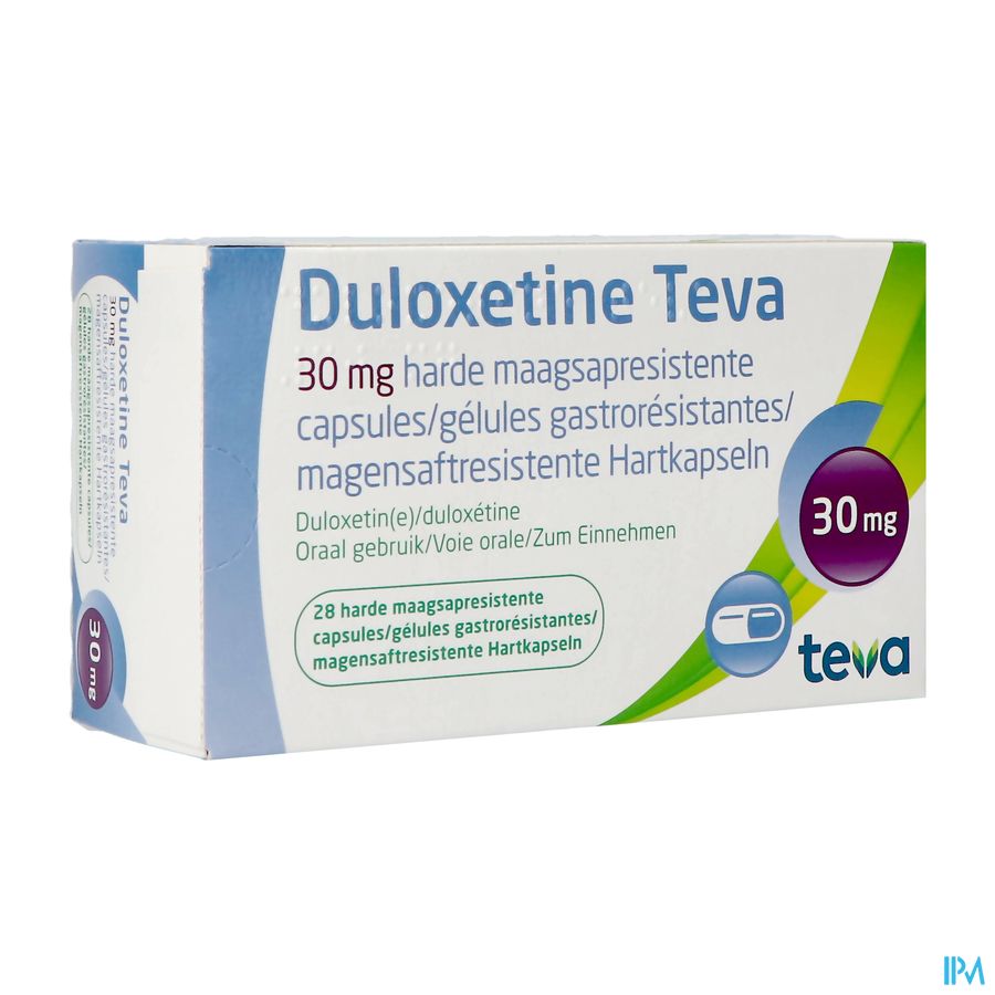 Duloxetine Teva 30mg Maagsapresist Caps 28 X 30mg