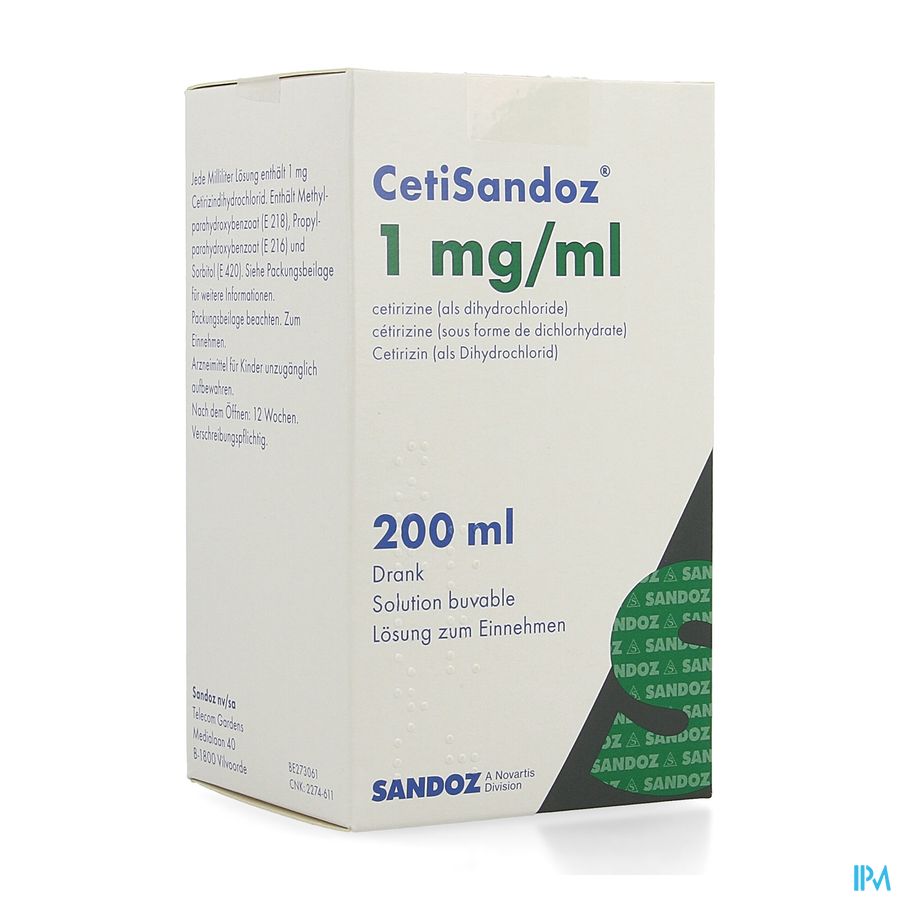Cetisandoz Sandoz Sol Per Os 200ml 1mg/ml Cetisandoz Sandoz Sol Per Os 200ml 1mg/ml