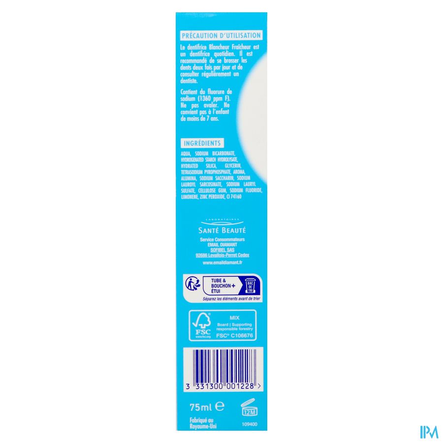Email Diamant Dentifrice Blancheur Fraicheur 75ml 5