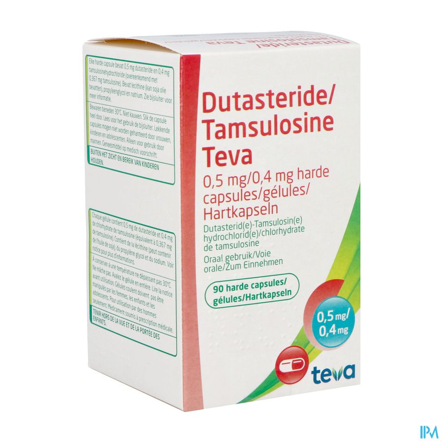 Dutasteride Tamsulosine Teva 0,5mg/0,4mg Caps 90