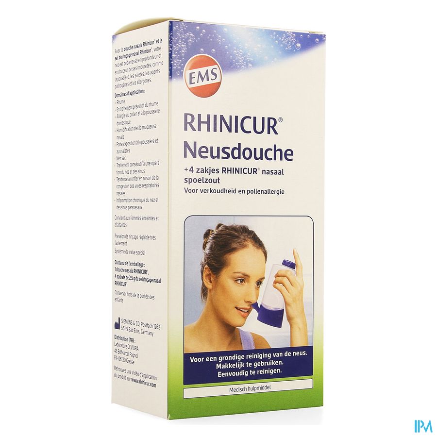 Rhinicur Douche Nasale + 4 Zakjes Spoelzout Rhinicur Douche Nasale + 4 Zakjes Spoelzout