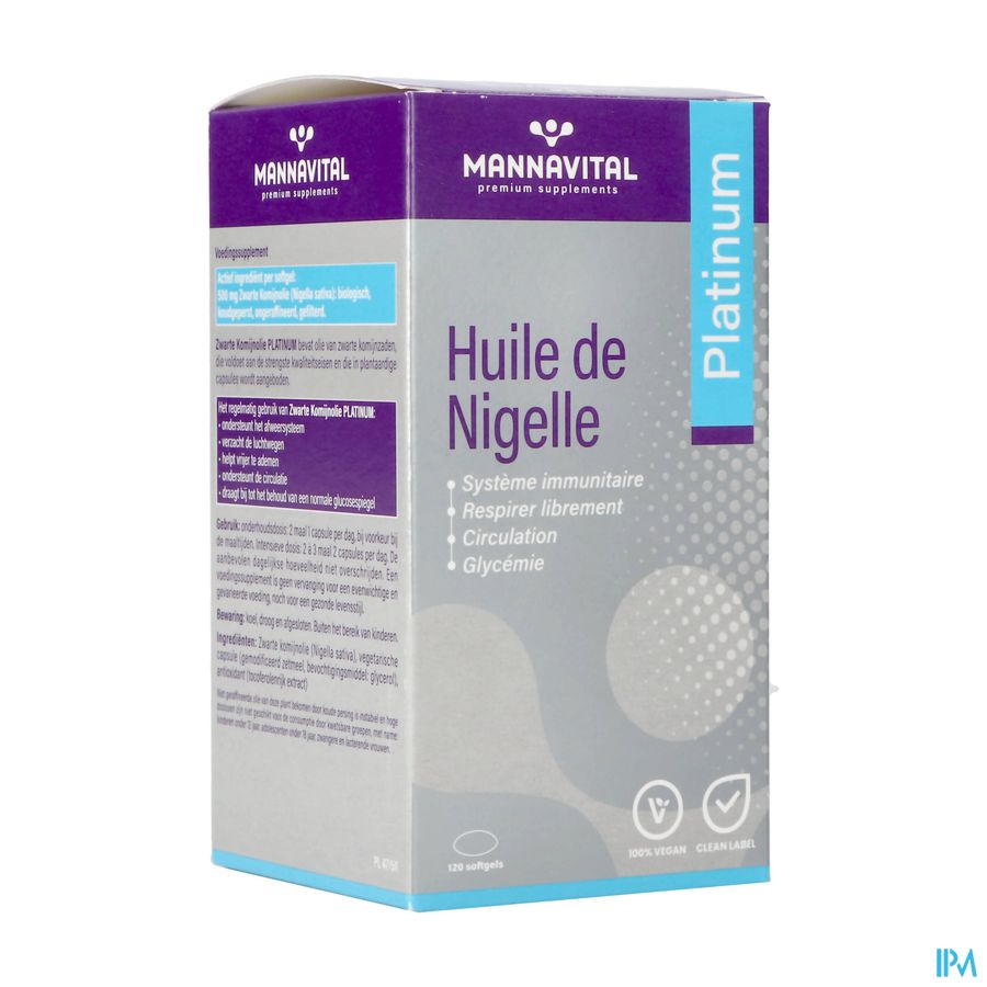 Mannavital Huile Nigelle Softgels 120 Mannavital Huile Nigelle Softgels 120