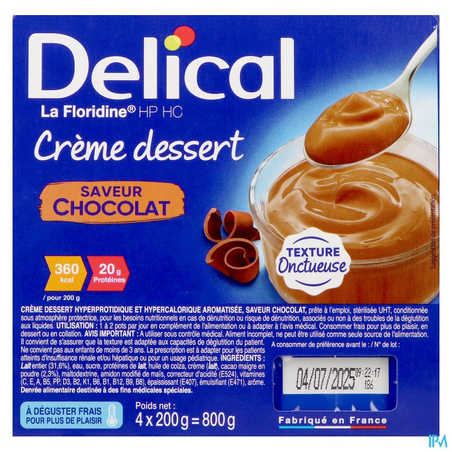 Delical Creme Dessert La Floridine Chocolad.4x200g 3