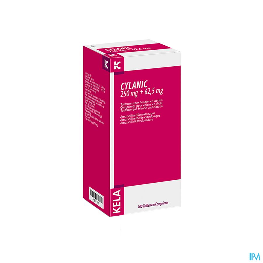 Cylanic 250mg+62,5mg Tabl Honden-katten 100 Cylanic 250mg+62,5mg Tabl Honden-katten 100