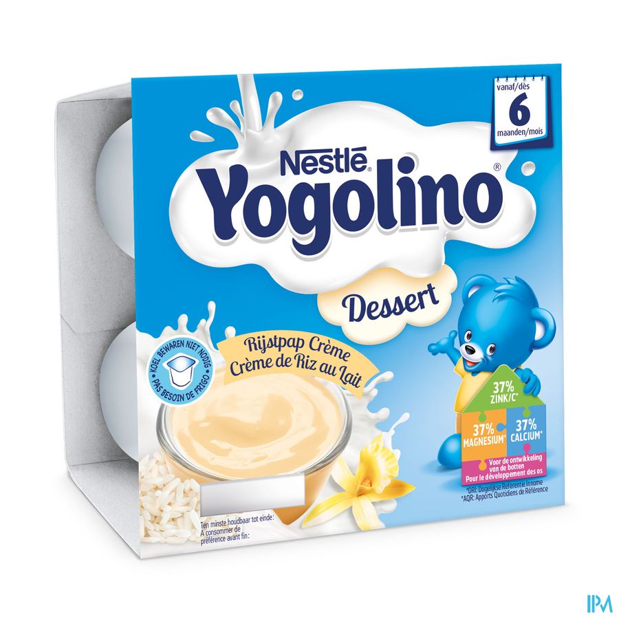 Nestle Yogolino Dessert Rijstpap Creme Riz au Lait Pot 4x100g Nestle Yogolino Dessert Rijstpap Creme Riz au Lait Pot 4x100g