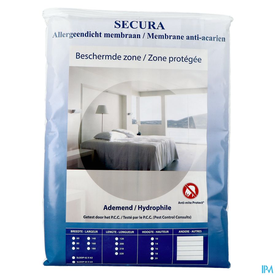 Amp Housse Anti Acarien 90x200x16cm 2