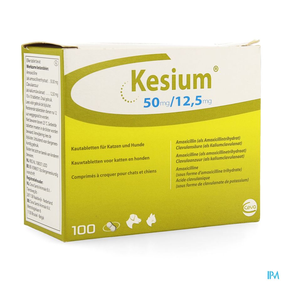 Kesium 50/12,5mg Kauwtabl Kat Hond 100
