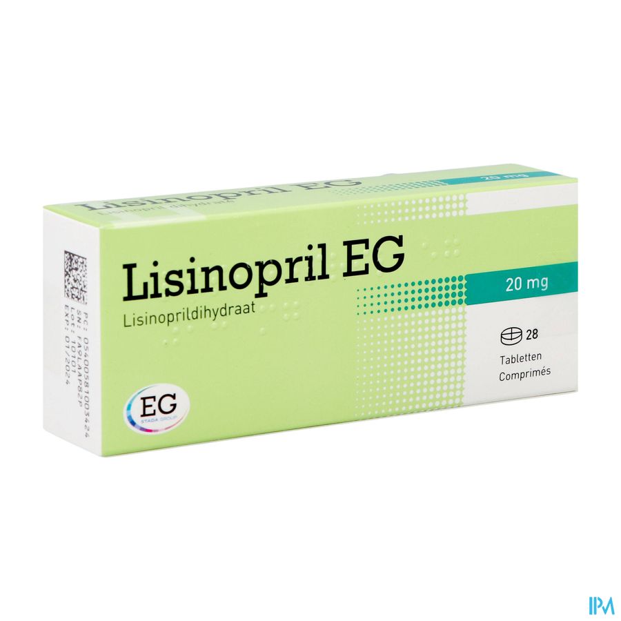 Lisinopril EG          Tabl 28X20Mg Lisinopril EG          Tabl 28X20Mg