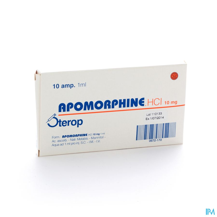 Sterop Apomorfine 10mg 10 Amp Sterop Apomorfine 10mg 10 Amp