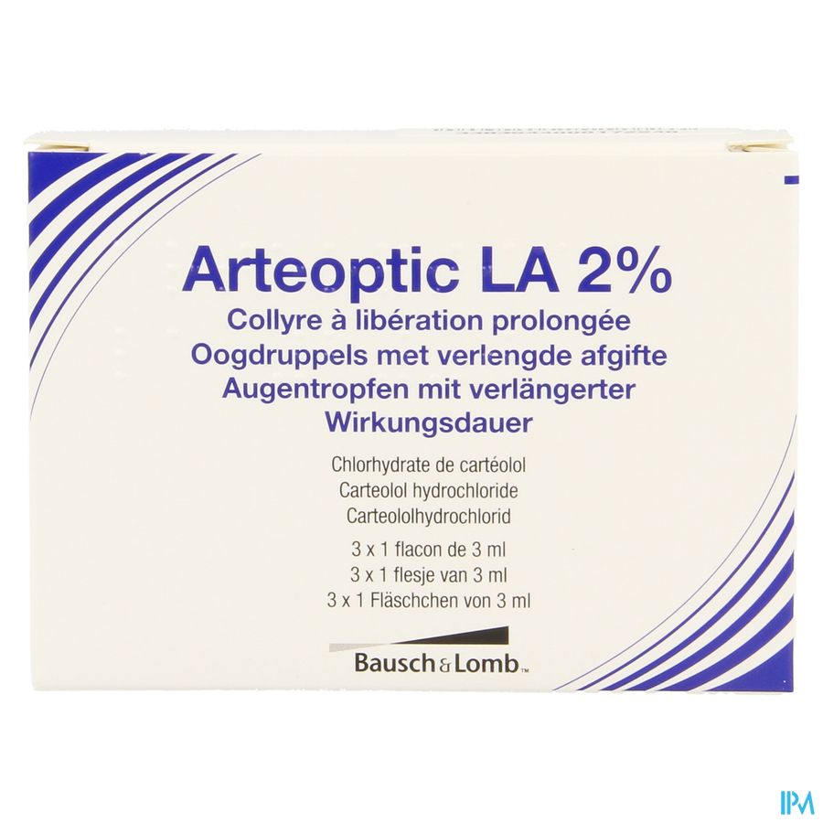 Arteoptic La 2% Pi Pharma Oogdruppels 3 X 3ml Pip 1