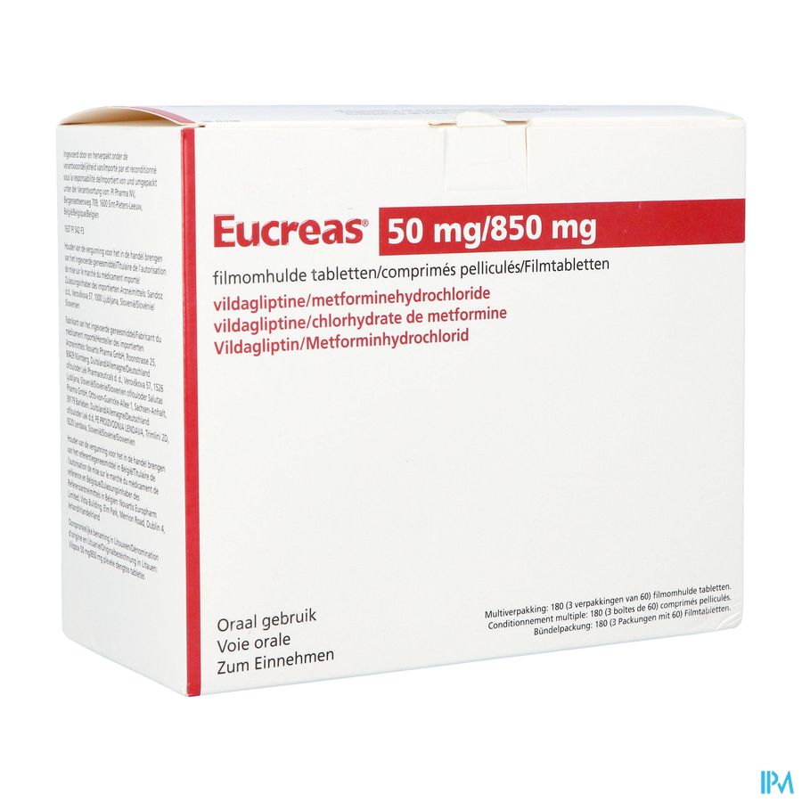 Eucreas 50mg/ 850mg Pi Pharma Comp Pell 180 Pip
