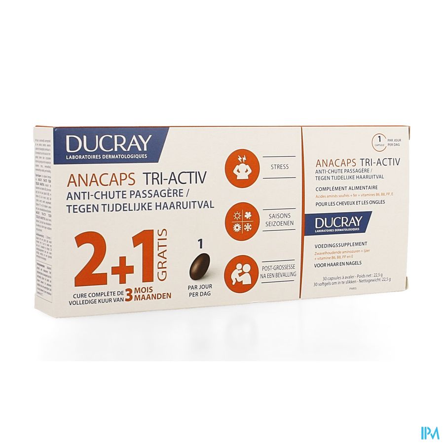 Ducray Anacaps Trio Tri-activ Caps 3x30