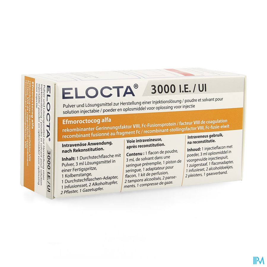 Elocta 3000ie Pdr+solv Voor Opl Inj 1 Elocta 3000ie Pdr+solv Voor Opl Inj 1