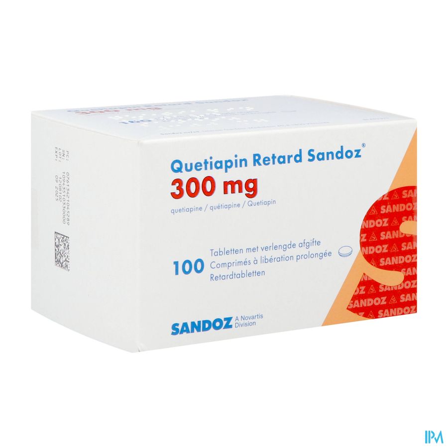 Quetiapin Retard Sandoz 300mg Lib.prol. Comp 100 Quetiapin Retard Sandoz 300mg Lib.prol. Comp 100