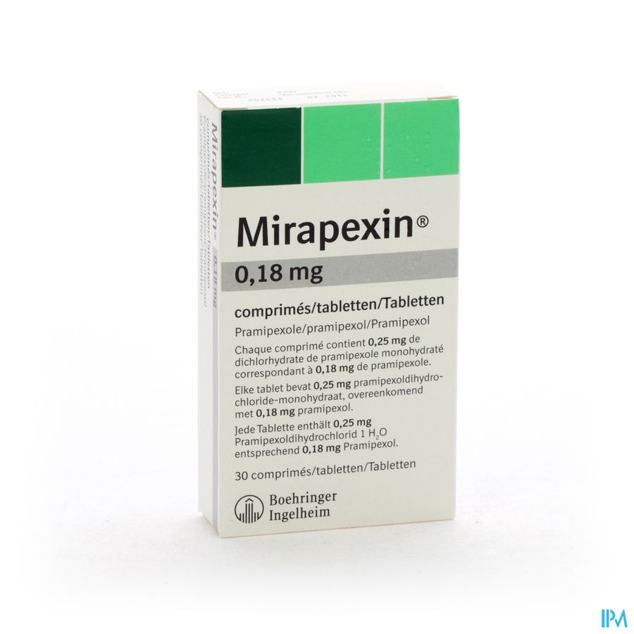 Mirapexin Comp. 30 X 0,180mg Mirapexin Comp. 30 X 0,180mg