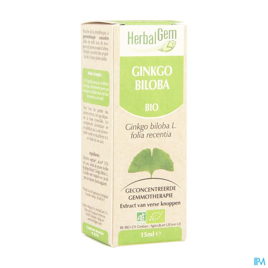 Herbalgem Ginkgo Biloba Maceraat 15ml Herbalgem Ginkgo Biloba Maceraat 15ml