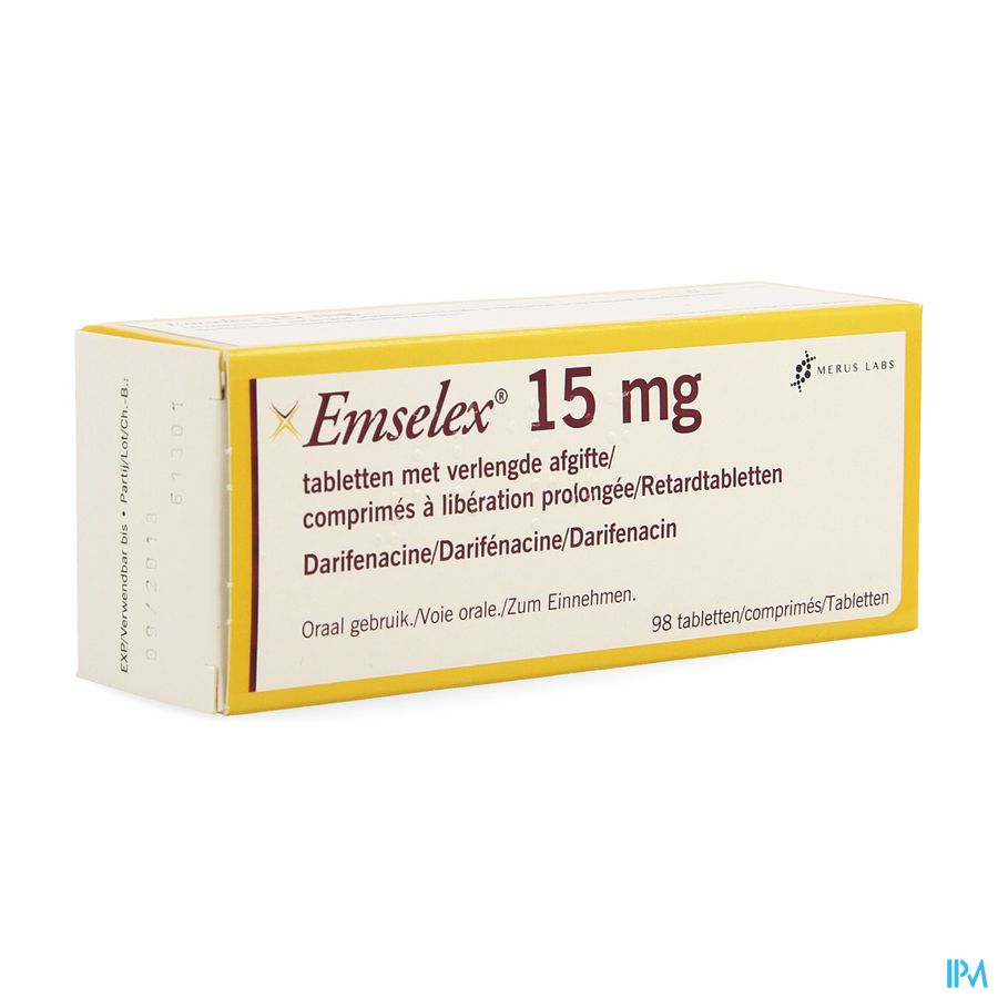 Emselex Verlengde Afgifte Tabl 98 X 15,0mg Emselex Verlengde Afgifte Tabl 98 X 15,0mg