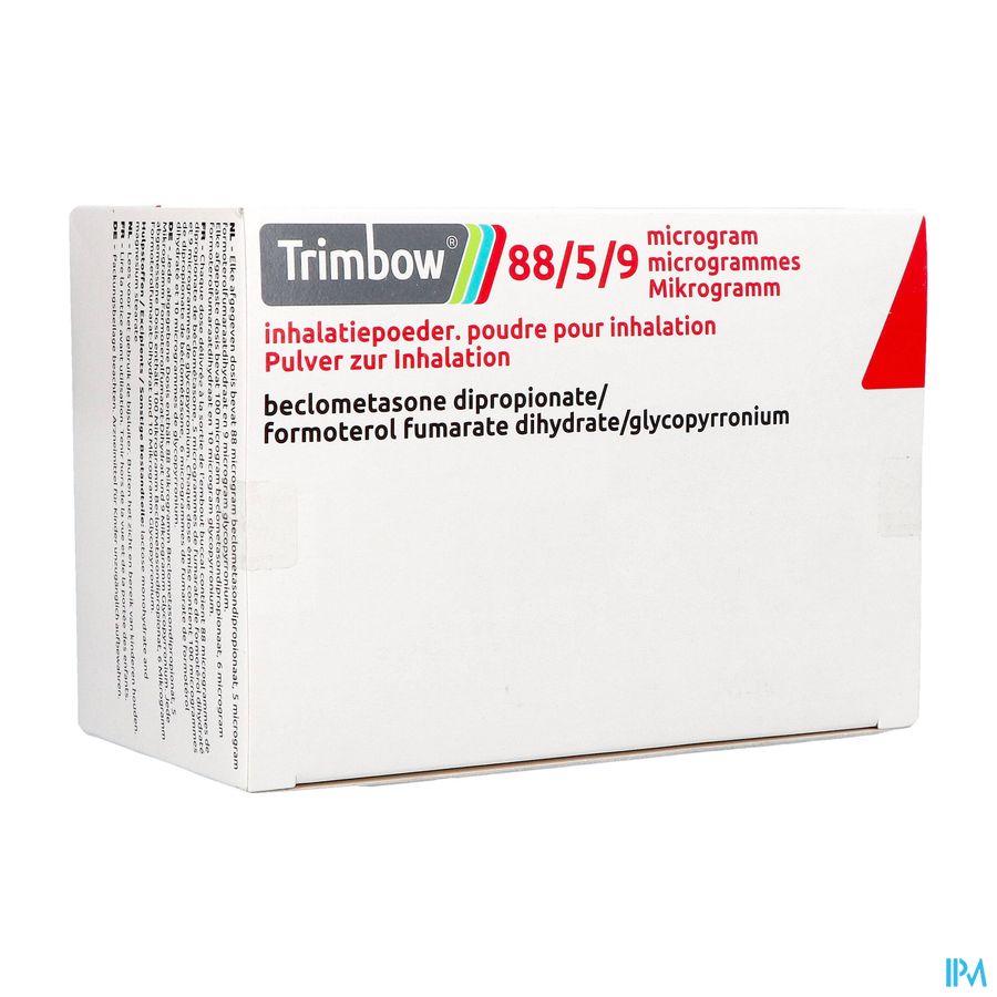 Trimbow 88/5 /9mcg Inhalatiepoeder Fl 3 (360d) Trimbow 88/5 /9mcg Inhalatiepoeder Fl 3 (360d)