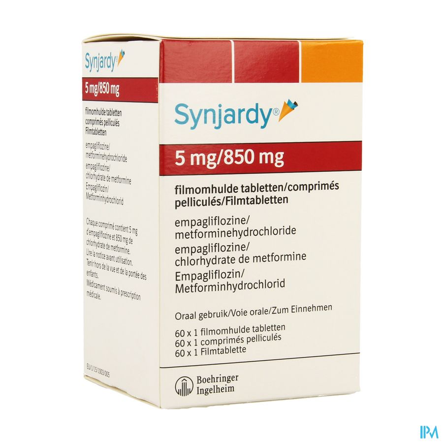 Synjardy 5,0mg/ 850mg Comp Pell 60 X 1 Ud Synjardy 5,0mg/ 850mg Comp Pell 60 X 1 Ud