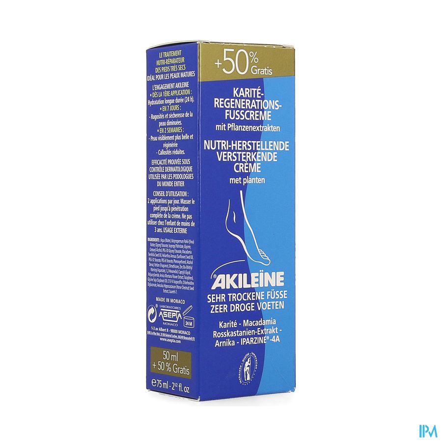 Akileine Herst. Cr Zeer Droge Voet. 75ml Promo-50% Akileine Herst. Cr Zeer Droge Voet. 75ml Promo-50%