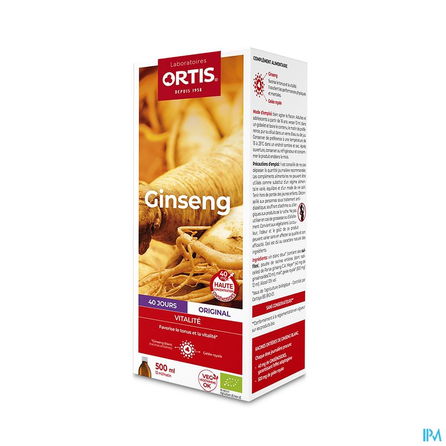 Ortis Ginseng Bio Fl 500ml Ortis Ginseng Bio Fl 500ml