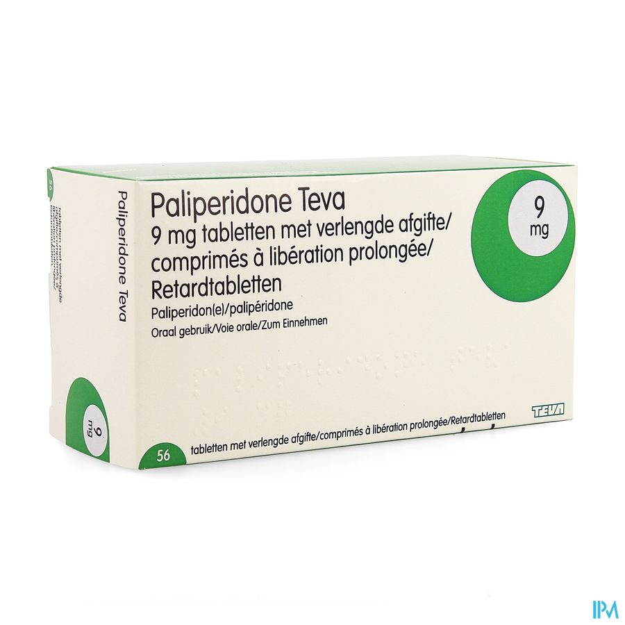 Paliperidone Teva 9mg Verl.afgifte Comp 56 X 9mg Paliperidone Teva 9mg Verl.afgifte Comp 56 X 9mg