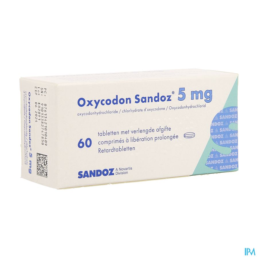 Oxycodon 5mg Sandoz Verlengde Afgifte 60 Oxycodon 5mg Sandoz Verlengde Afgifte 60