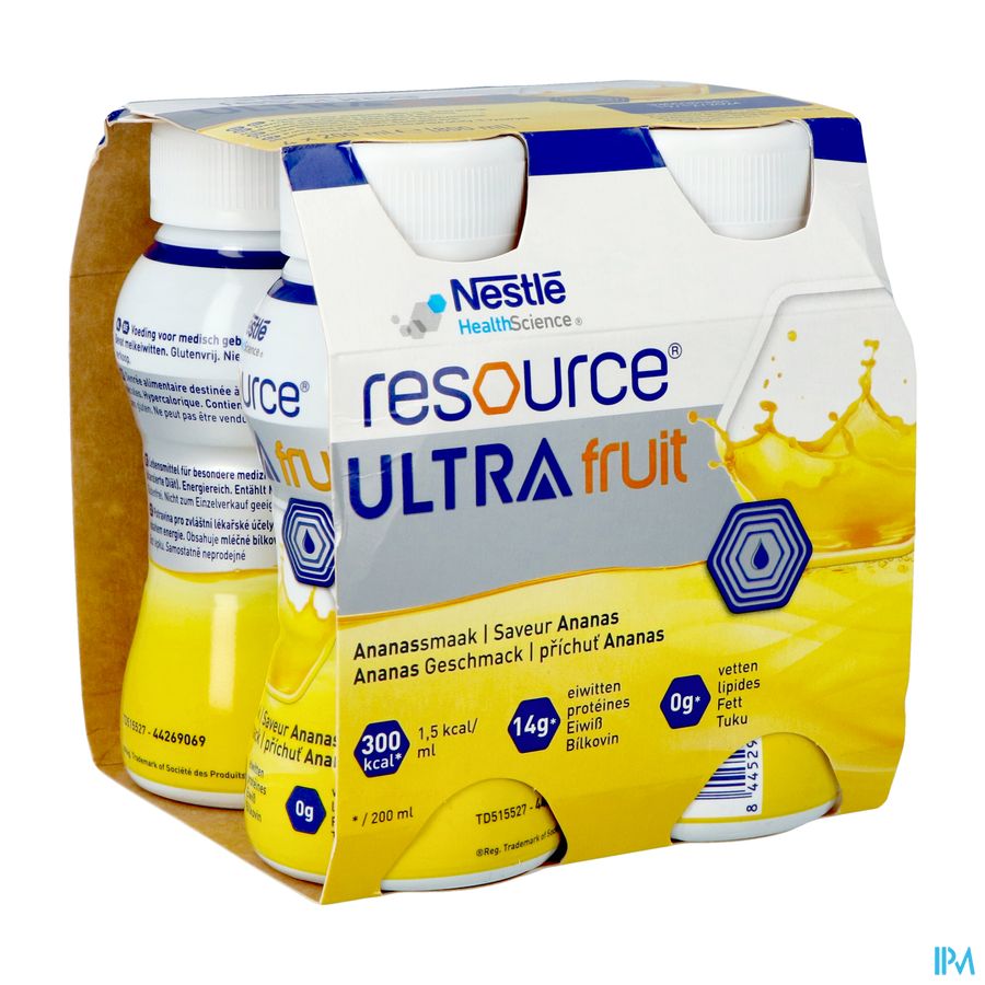 Resource Ultra Fruit Ananassmaak 4x200ml Resource Ultra Fruit Ananassmaak 4x200ml