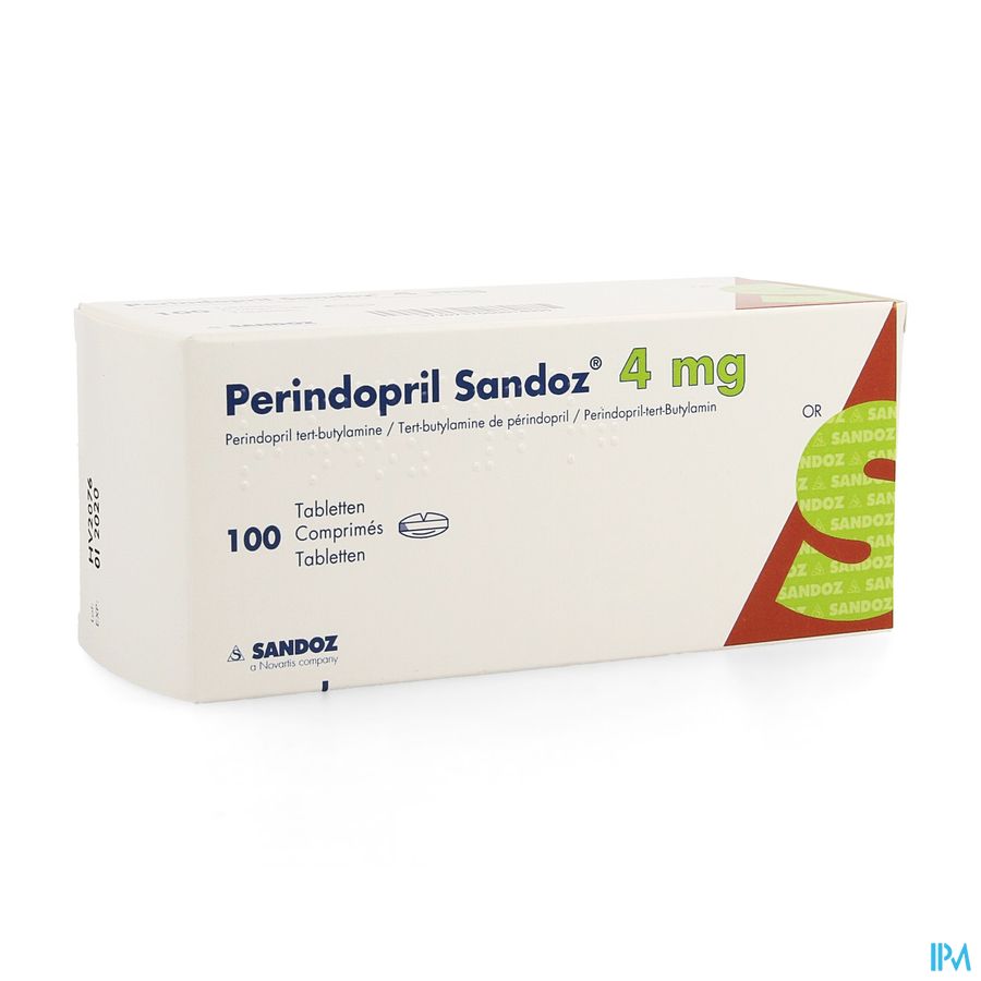 Perindopril Sandoz 4mg Impexeco Comp 100 X 4mg Pip