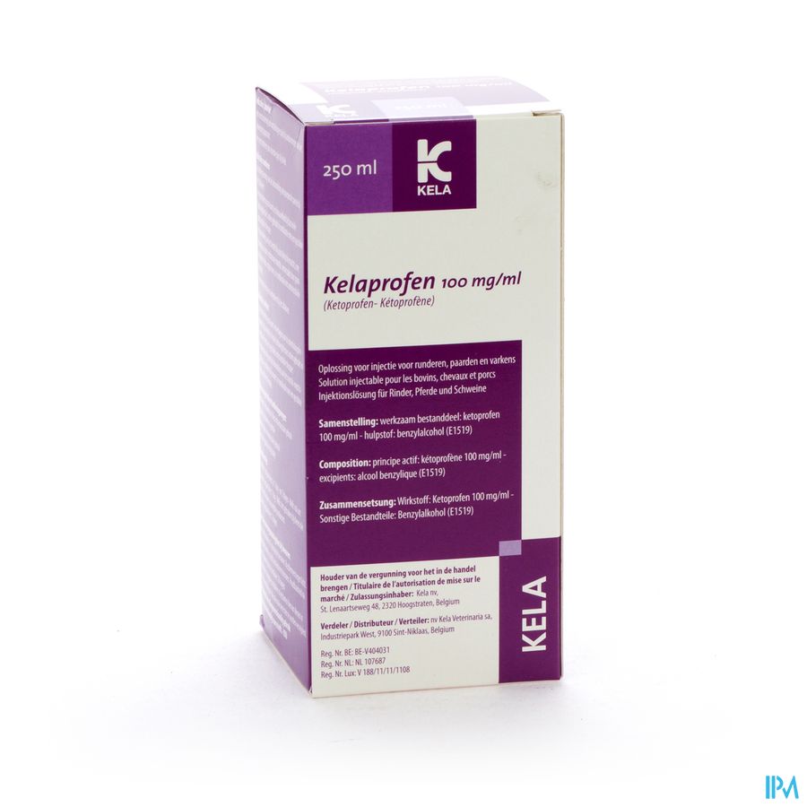 Kelaprofen 100mg/ml Opl Inj Rund Paard Vark. 250ml