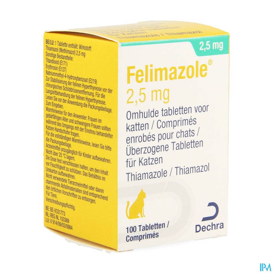 Felimazole 2,5mg Tabl Enrob. 100 Felimazole 2,5mg Tabl Enrob. 100