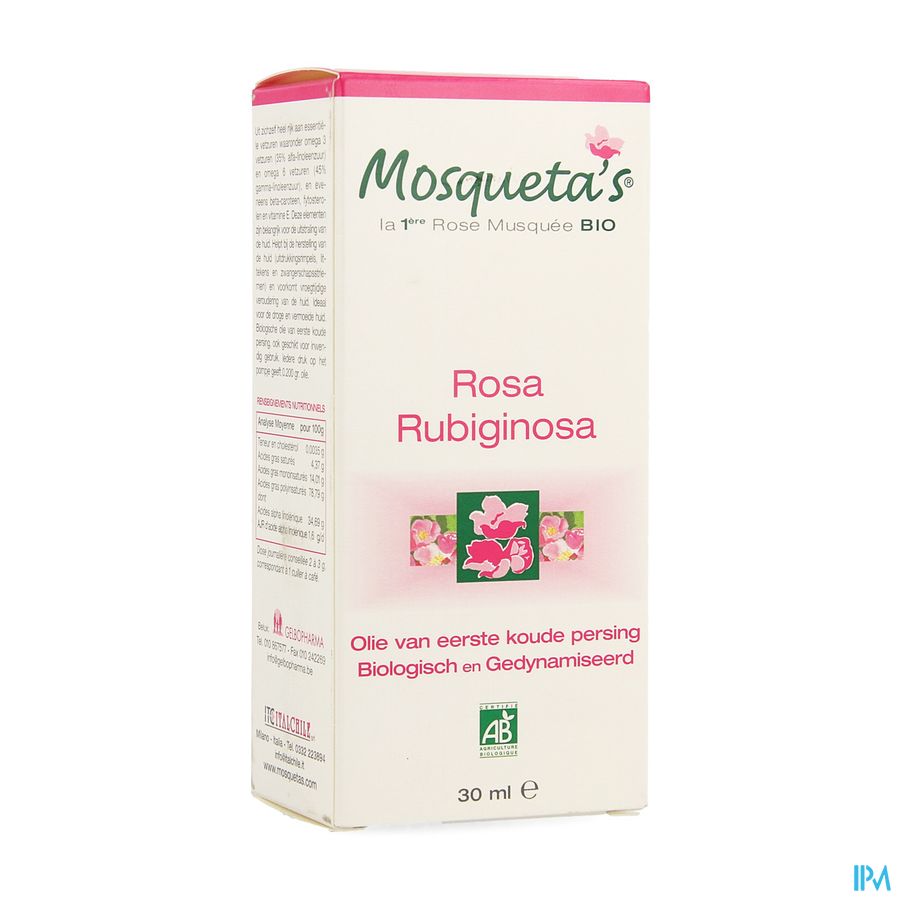 Mosquetas Rose Rozenolie Natuur Bio 30ml Mosquetas Rose Rozenolie Natuur Bio 30ml