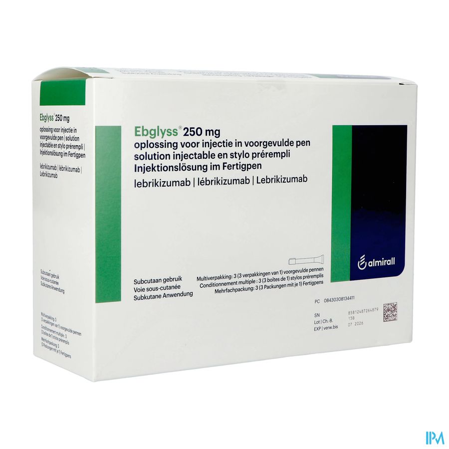 Ebglyss 250mg Opl Inj Voorgevulde Pen 3x2ml Ebglyss 250mg Opl Inj Voorgevulde Pen 3x2ml
