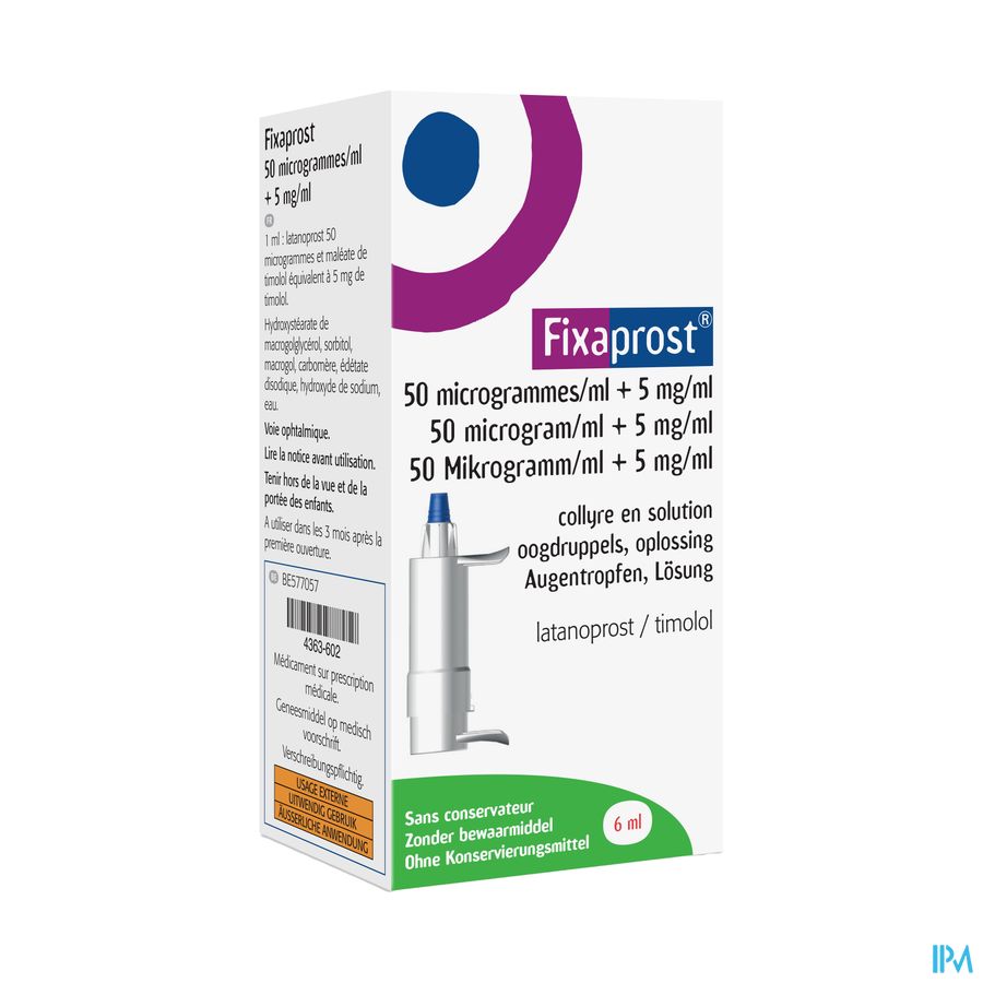 Fixaprost 50mcg/ml+5mg/ml Oogdruppels Opl 6ml Fixaprost 50mcg/ml+5mg/ml Oogdruppels Opl 6ml