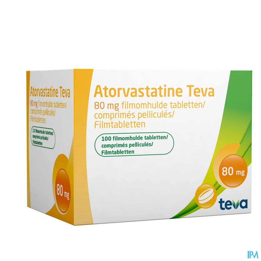 Atorvastatine Teva 80mg Filmomh Tabl 100 Blister Atorvastatine Teva 80mg Filmomh Tabl 100 Blister