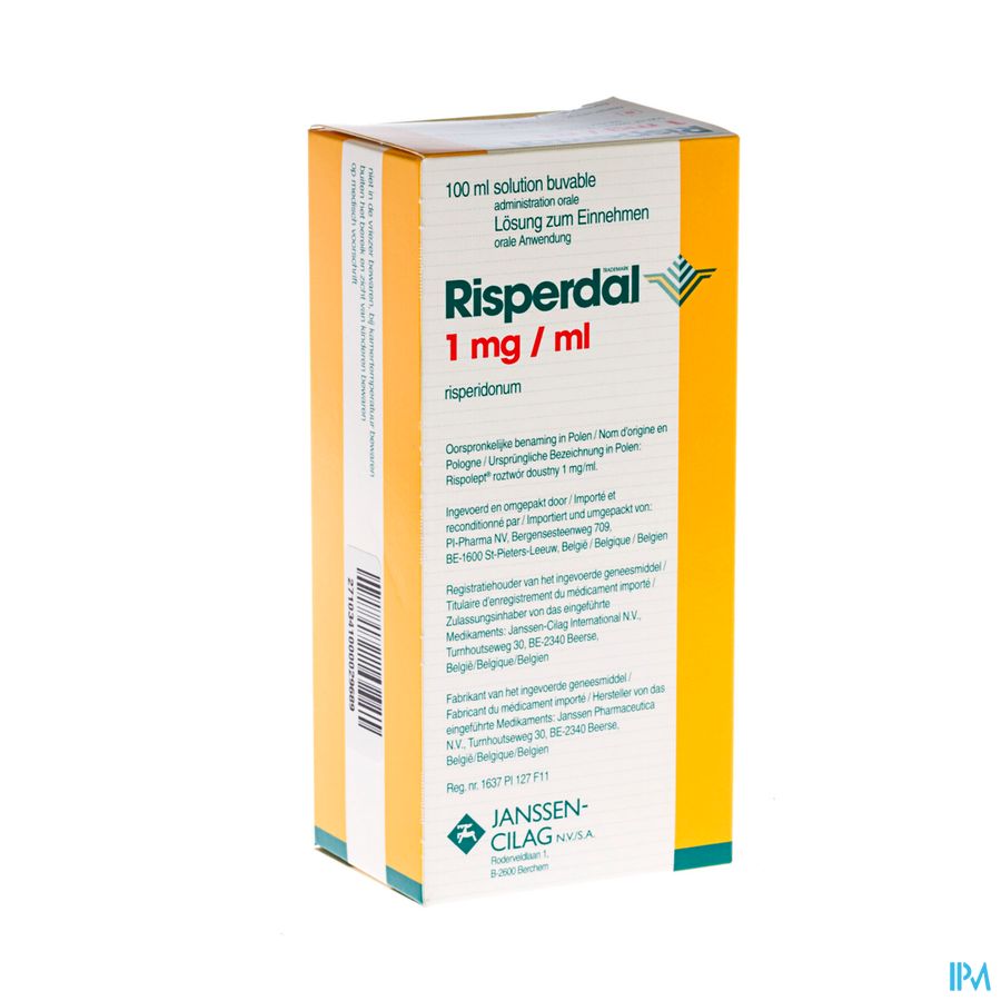 Risperdal 1mg/ml Sol Susp Or 100ml Pip Risperdal 1mg/ml Sol Susp Or 100ml Pip